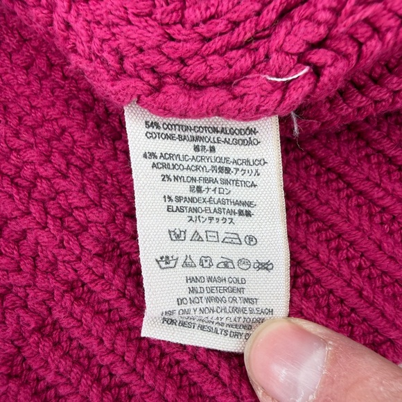 Free People Chunky Knit Turtleneck Sweater Pink Oversized Medium - Picture 5 of 7